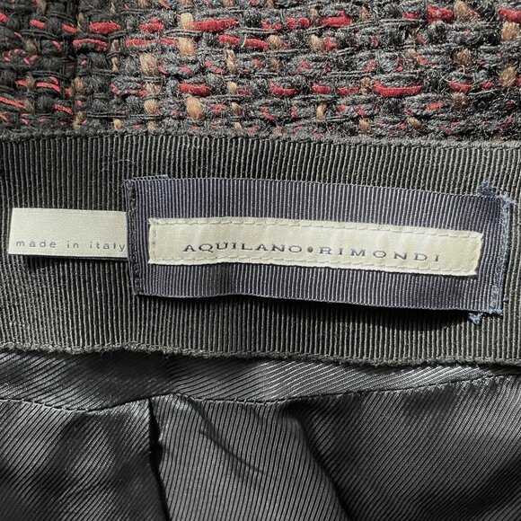 Vintage Aquilano Rimondi Tweed Italian Skirt wool/Cotton-Sz.46 (US 10) - Picture 3 of 11